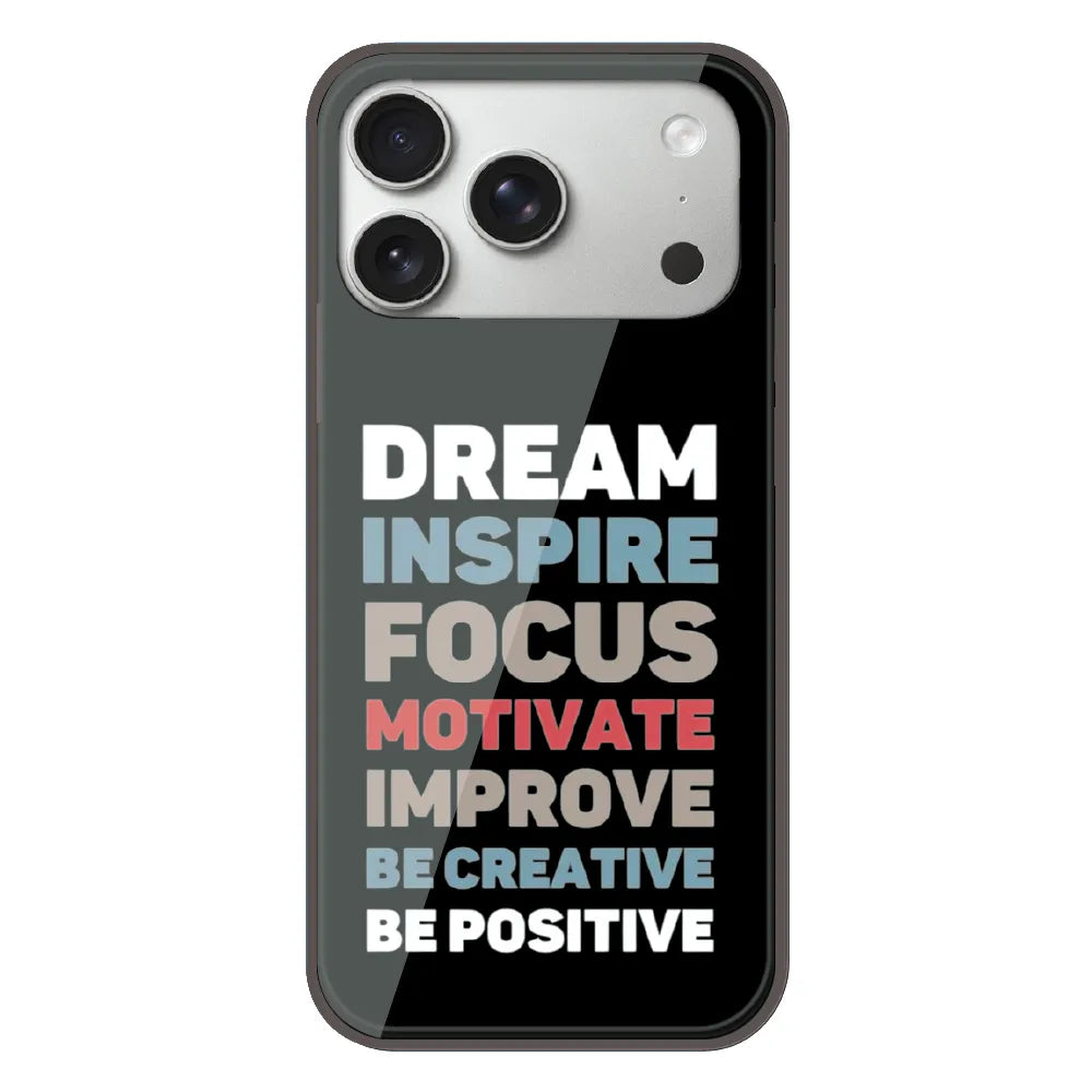 Dream Inspire Focus Typography - Printed Silicone Case For Apple iPhone 17 Pro