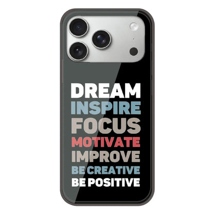 Dream Inspire Focus Typography - Printed Silicone Case For Apple iPhone 17 Pro