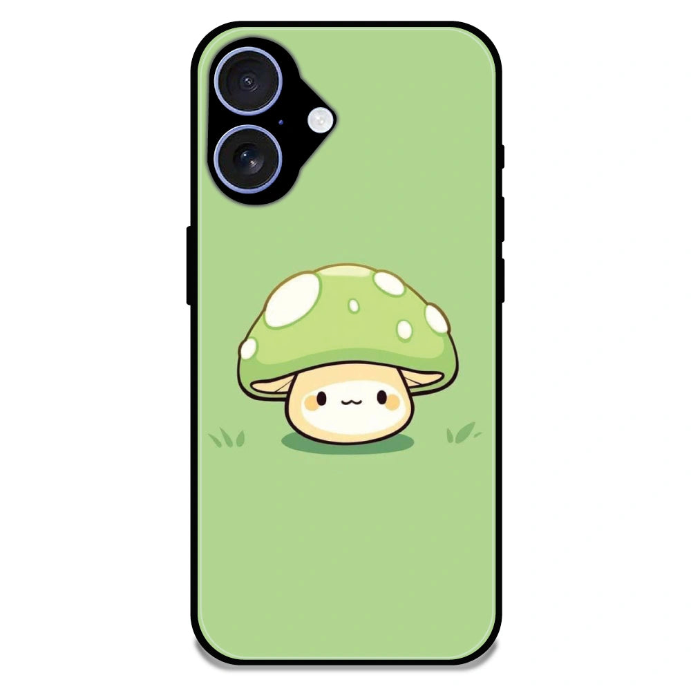 Cute Mushroom Character - Glossy Metal Silicone Case For Apple iPhone 17