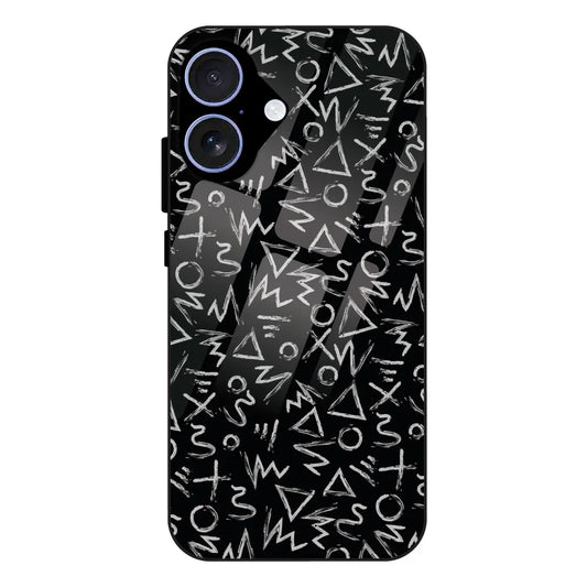 Geometric Black & White Pattern - Glass Case For Apple iPhone 17