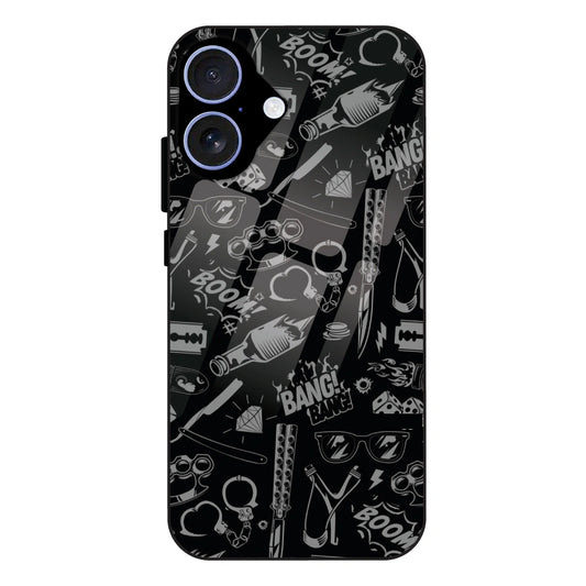Black Graphic Street Art - Glass Case For Apple iPhone 17
