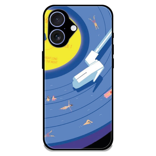 Vinyl Record Pool Party - Glossy Metal Silicone Case For Apple iPhone 17