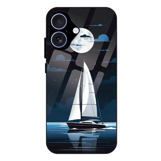 Moonlight Sailboat - Glass Case For Apple iPhone 17