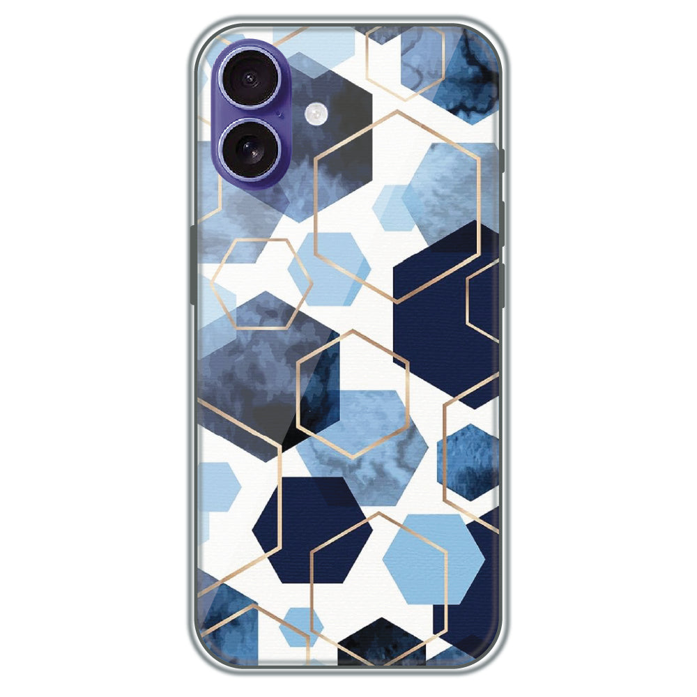 Blue Hex Mosaic - Printed Silicone Case for Apple iPhone 17