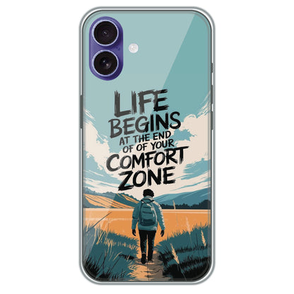 Comfort Zone Quote - Printed Silicone Case for Apple iPhone 17