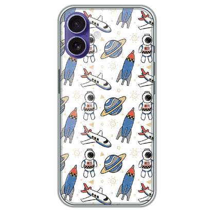 Doodle Space Explorer - Printed Silicone Case for Apple iPhone 17
