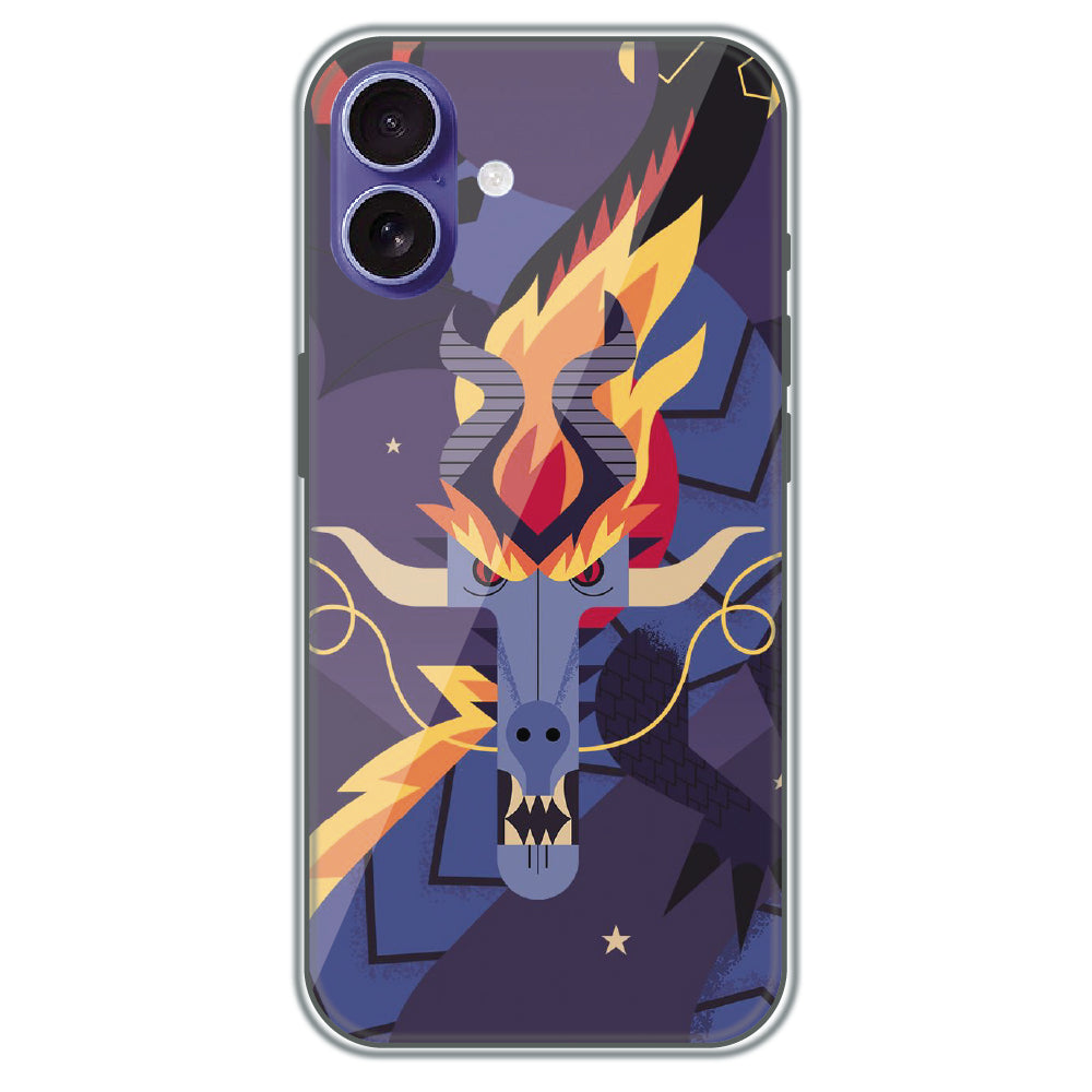 Geometric Fire Dragon - Printed Silicone Case for Apple iPhone 17