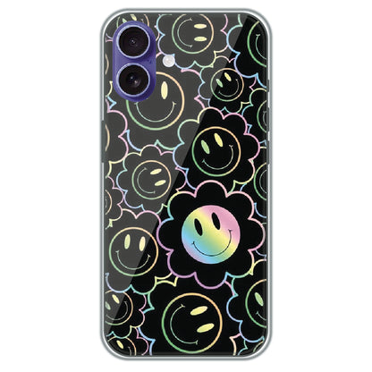 Holographic Smiley Bloom - Printed Silicone Case for Apple iPhone 17