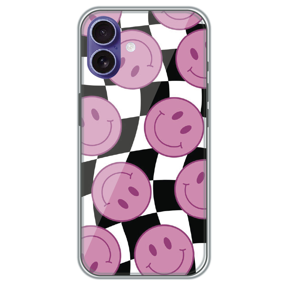 Smiley Checkerboard - Printed Silicone Case for Apple iPhone 17