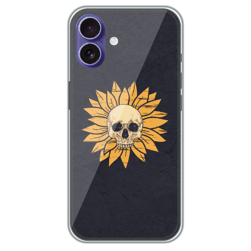 Sunflower Skull - Printed Silicone Case for Apple iPhone 17