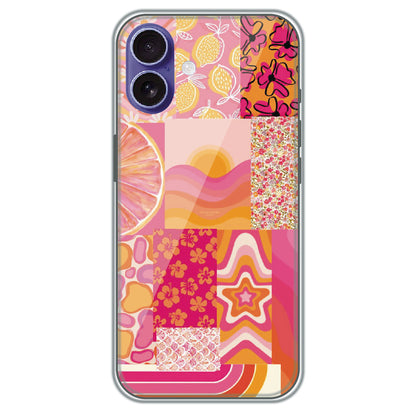 Tropical Pink Collage - Printed Silicone Case for Apple iPhone 17