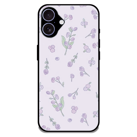 Lavender Floral Ditsy - Glossy Metal Silicone Case For Apple iPhone 17