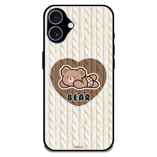 Bear Heart - Glossy Metal Silicone Case For Apple iPhone 17