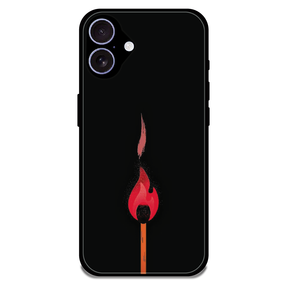Burning Match - Glossy Metal Silicone Case For Apple iPhone 17