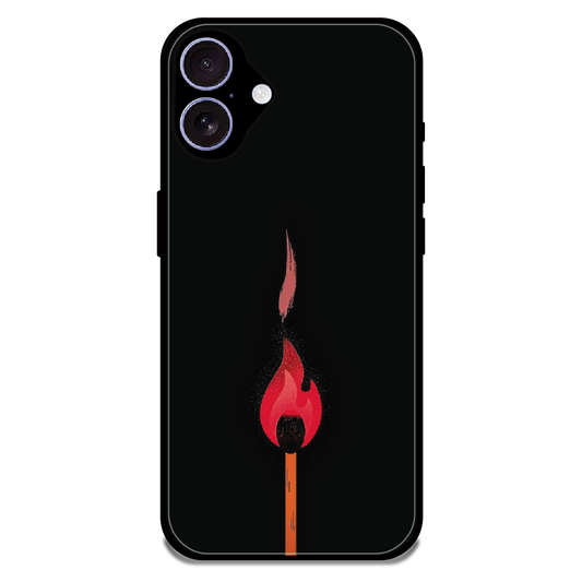 Burning Match - Glossy Metal Silicone Case For Apple iPhone 17