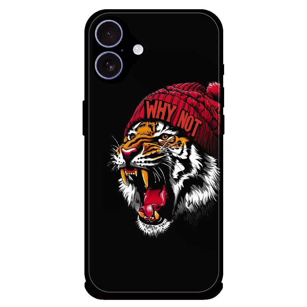 Why Not Tiger Street Art - Glossy Metal Silicone Case For Apple iPhone 17