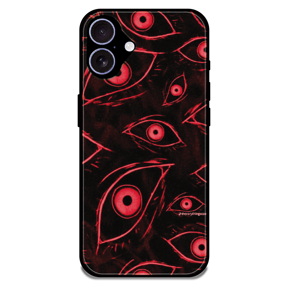 Crimson Eyes Chaos - Glossy Metal Silicone Case For Apple iPhone 17