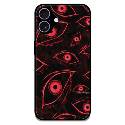 Crimson Eyes Chaos - Glossy Metal Silicone Case For Apple iPhone 17