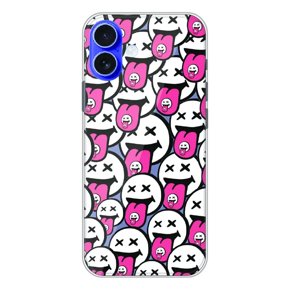 Funny Cartoon Faces - Printed Silicone Case For Apple iPhone 17