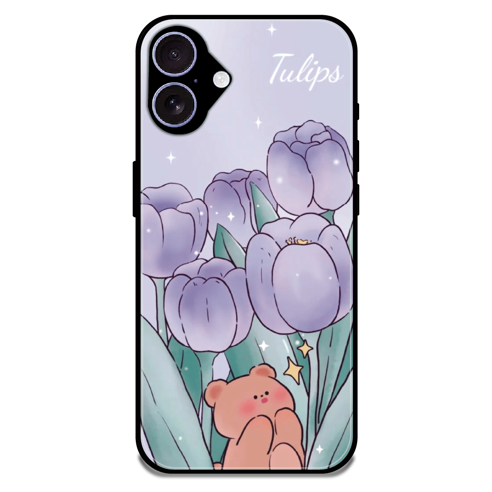Tulip Bear Dreamscape - Glossy Metal Silicone Case For Apple iPhone 17