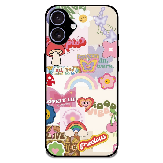 Kawaii Sticker Pop - Glossy Metal Silicone Case For Apple iPhone 17