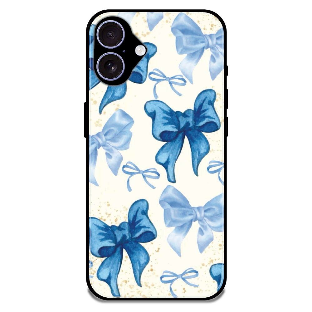 Soft Blue Bowcore - Glossy Metal Silicone Case For Apple iPhone 17