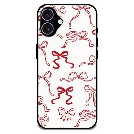 Cherry Bow Minimal - Glossy Metal Silicone Case For Apple iPhone 17