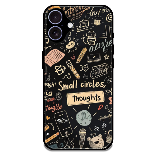 Thought Doodle Noir - Glossy Metal Silicone Case For Apple iPhone 17