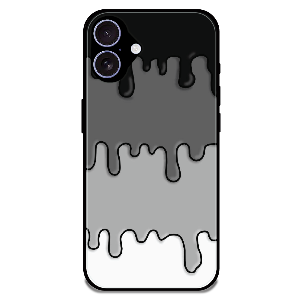 Smoky Drip Abstract - Glossy Metal Silicone Case For Apple iPhone 17