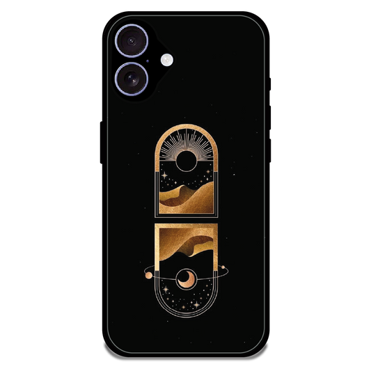 Golden Geometry - Glossy Metal Silicone Case For Apple iPhone 17