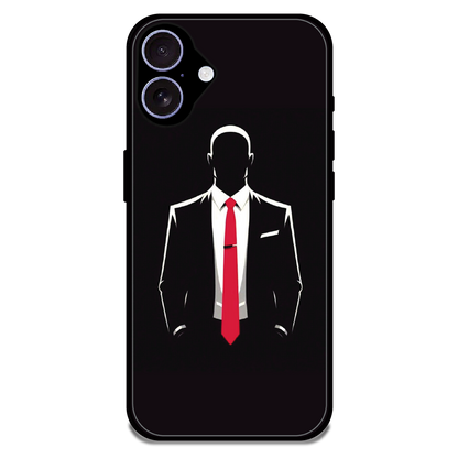 Red Tie Silhouette - Glossy Metal Silicone Case For Apple iPhone 17