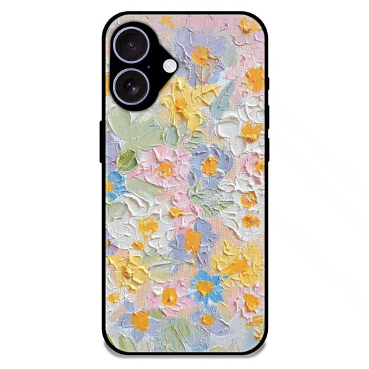 Pastel Floral Oil Paint - Glossy Metal Silicone Case For Apple iPhone 17