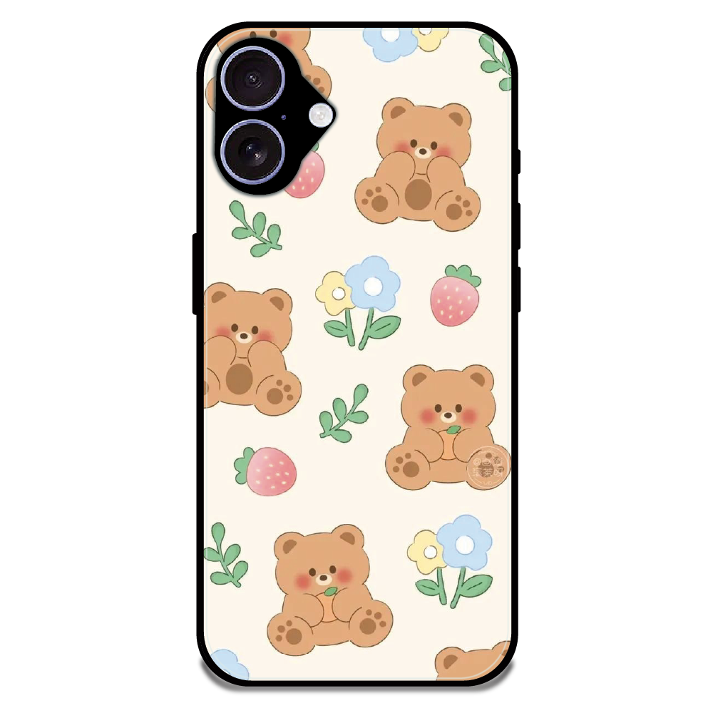 Cute Teddy Garden - Glossy Metal Silicone Case For Apple iPhone 17