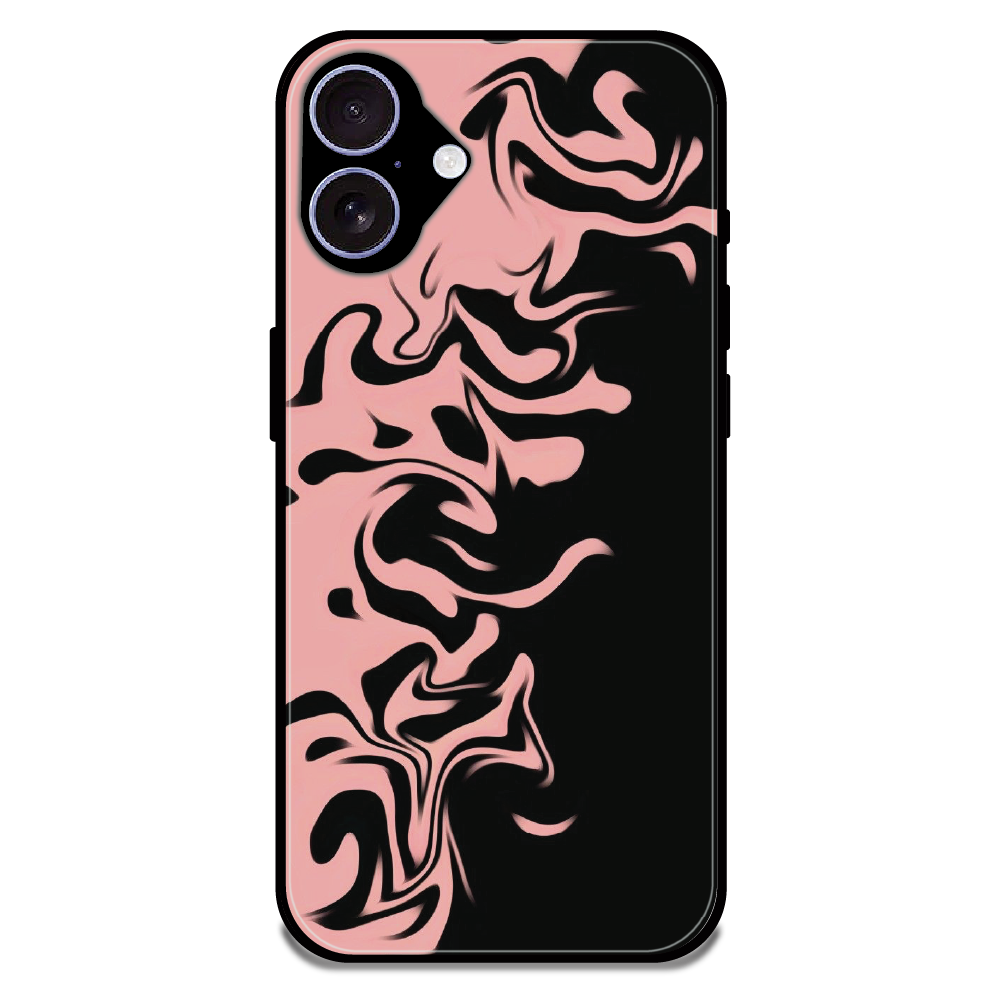 Blush Noir Marble - Glossy Metal Silicone Case For Apple iPhone 17