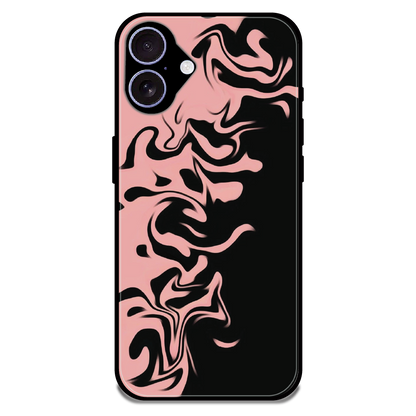 Blush Noir Marble - Glossy Metal Silicone Case For Apple iPhone 17
