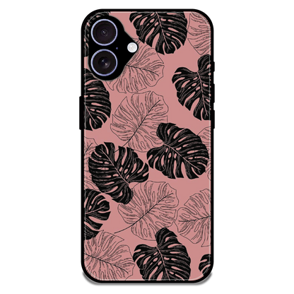 Tropical Monstera Leaf Pattern - Glossy Metal Silicone Case For Apple iPhone 17