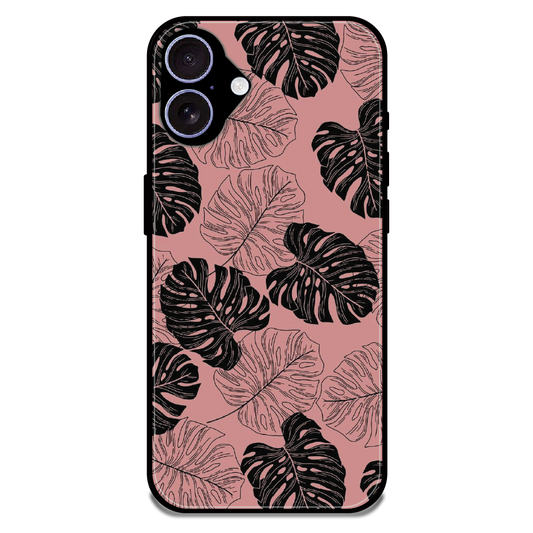 Tropical Monstera Leaf Pattern - Glossy Metal Silicone Case For Apple iPhone 17
