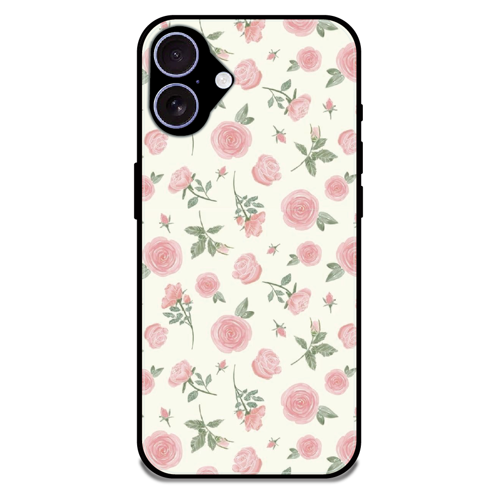 Soft Pink Rose Bloom - Glossy Metal Silicone Case For Apple iPhone 17