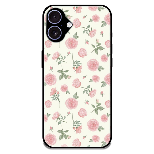 Soft Pink Rose Bloom - Glossy Metal Silicone Case For Apple iPhone 17