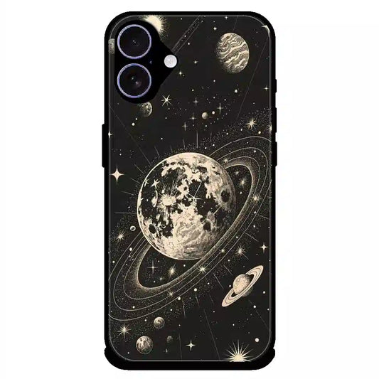 Celestial Planet Orbit - Glossy Metal Silicone Case For Apple iPhone 17