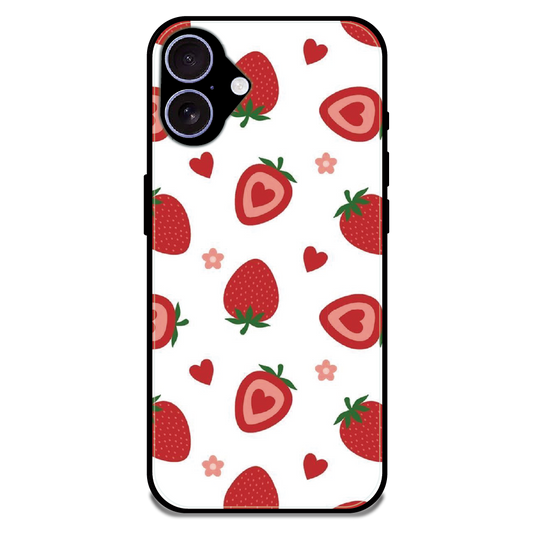 Strawberry - Glossy Metal Silicone Case For Apple iPhone 17