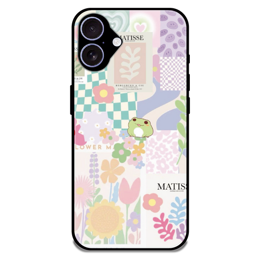 Cute Pastel Floral Collage Art - Glossy Metal Silicone Case For Apple iPhone 17