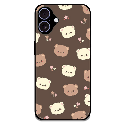 Cozy Bear Pattern - Glossy Metal Silicone Case For Apple iPhone 17
