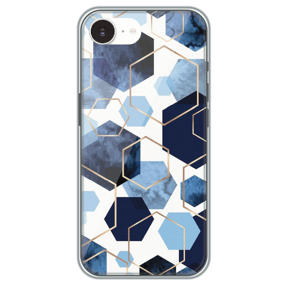 Blue Hex Mosaic - Printed Silicone Case for Apple iPhone 17e