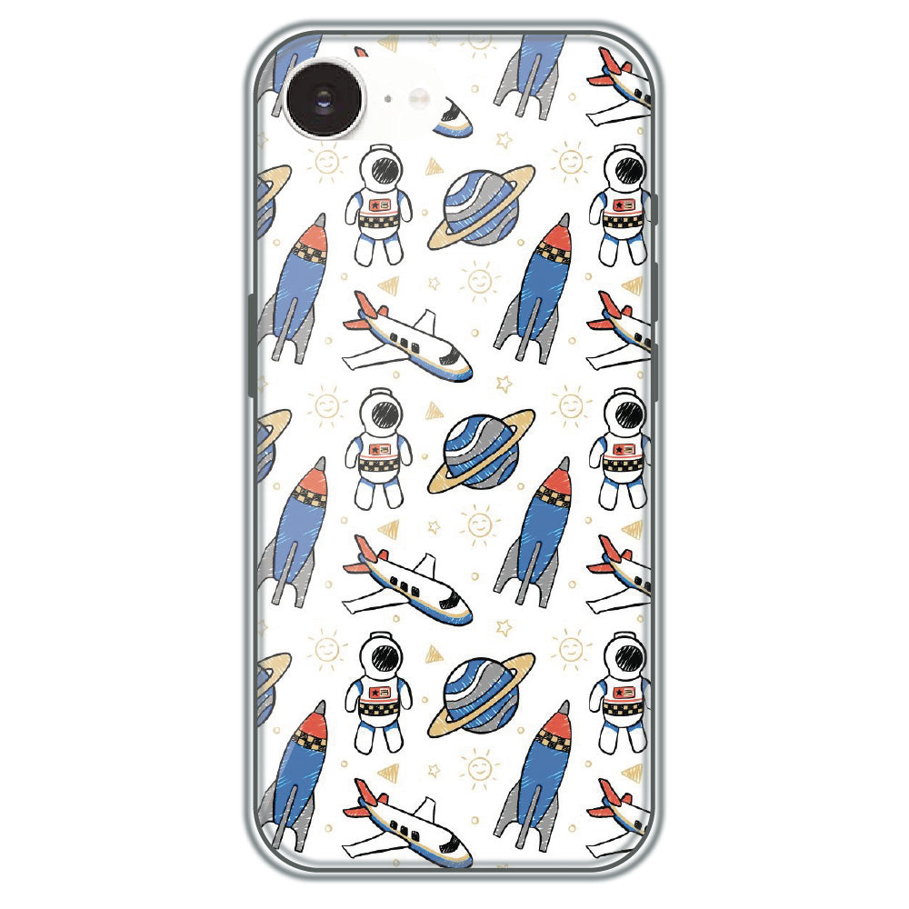 Doodle Space Explorer - Printed Silicone Case for Apple iPhone 17e