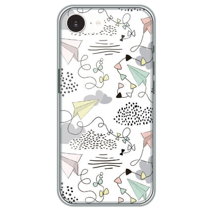 Paper Plane Doodles - Printed Silicone Case for Apple iPhone 17e