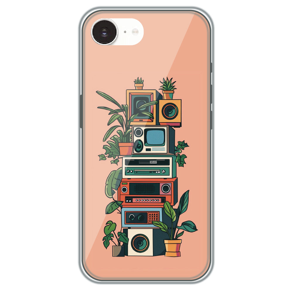 Retro Tech Garden - Printed Silicone Case for Apple iPhone 17e