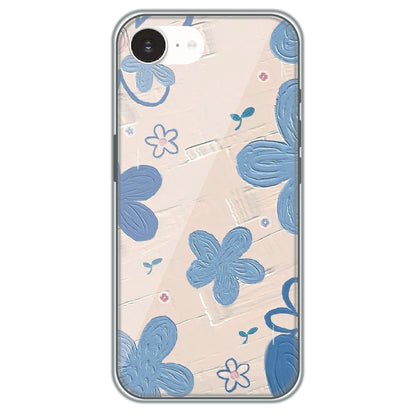 Textured Blue Blossoms - Printed Silicone Case for Apple iPhone 17e