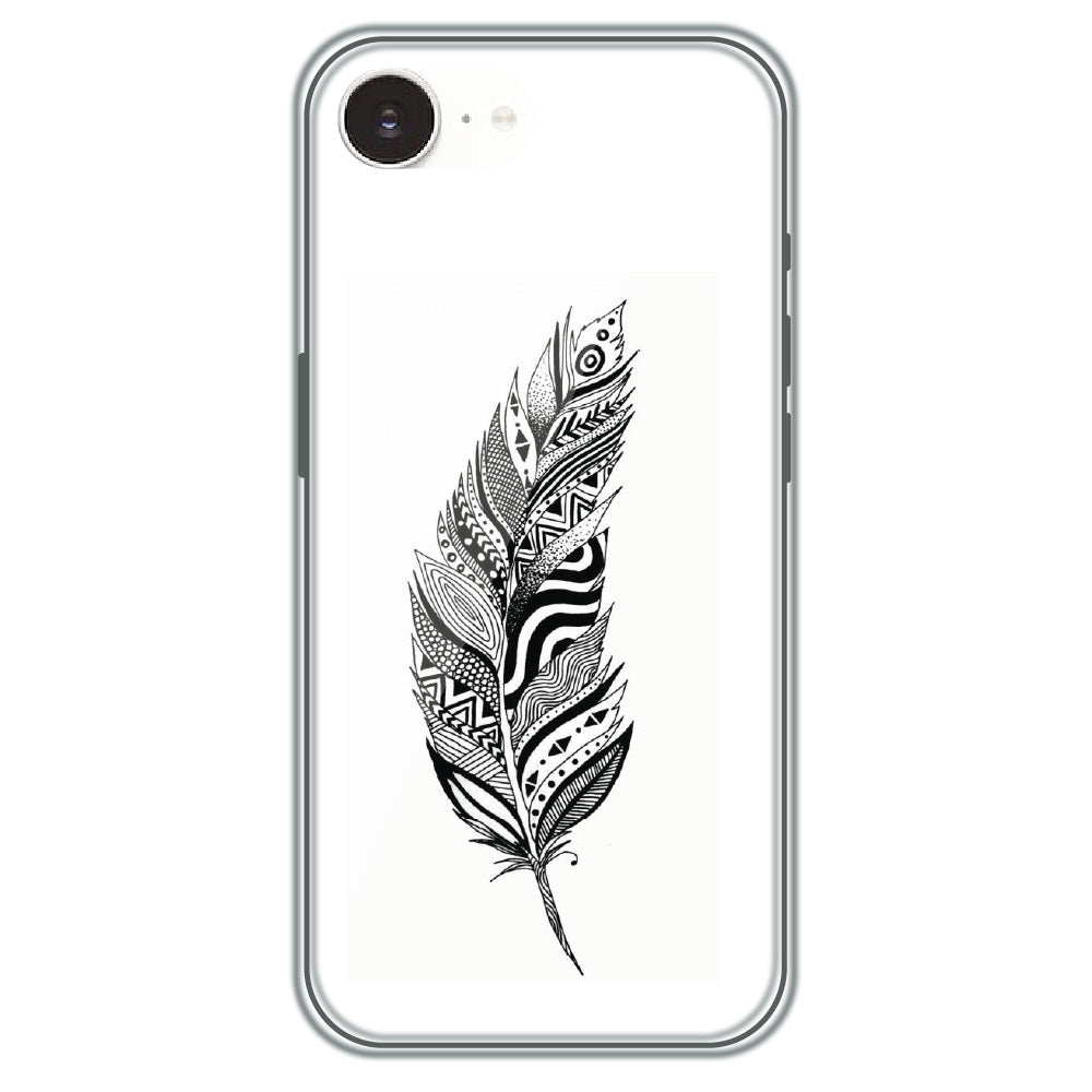 Zentangle Feather - Printed Silicone Case for Apple iPhone 17e