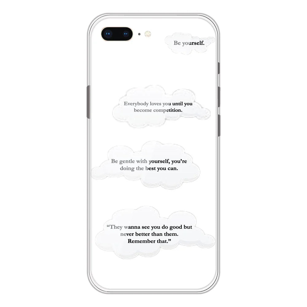 Quotes And Clouds - Clear Printed Silicone Case For Apple iPhone Models- Apple iPhone 6 plus